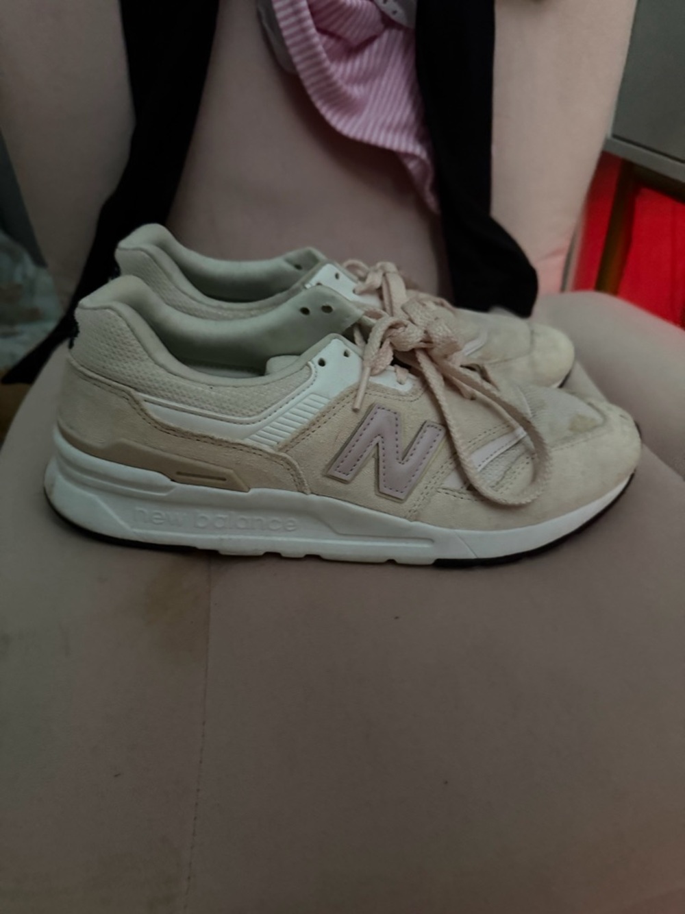 New Balance Beige/Tan Suede Sneakers with White Midsole